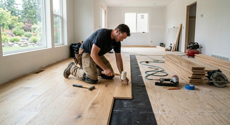 Dark Wood Floor Installation in Manassas, VA